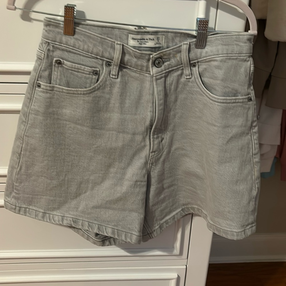 light grey denim Abercrombie and Fitch shorts for sale!